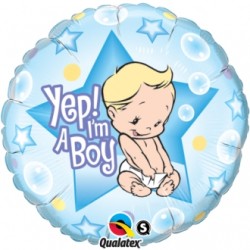 Baloane folie cu heliu / aer 45 cm –  Yep I’m A Boy
